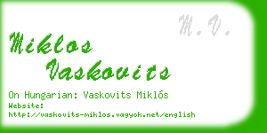 miklos vaskovits business card