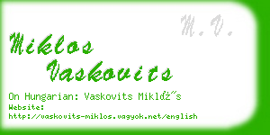 miklos vaskovits business card